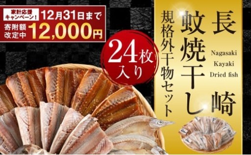「 長崎蚊焼干し 」 計24枚入り 規格外 干物 セット【期間限定！～12月31日まで寄附額改定中】