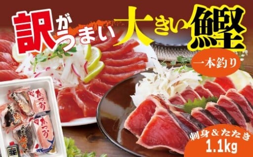 【訳あり】大きい!!!サイズの炭火焼鰹タタキ&さしみ　A0-35