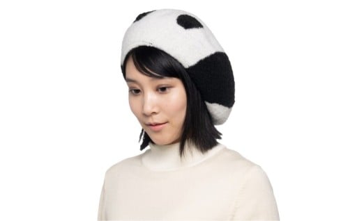 台東区のシンボルキャラクター🐼パンダモチーフニットベレー帽