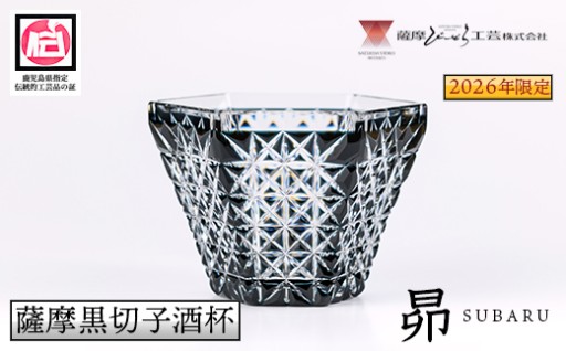 《2026年限定モデル！》鹿児島県指定伝統的工芸品 薩摩黒切子酒杯「昴」