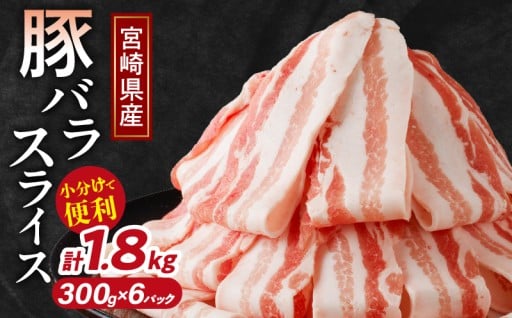 【宮崎県都農町】＼✨使い勝手抜群✨／宮崎県産豚バラスライス計1.8kg🥓