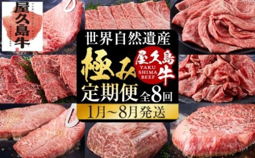 【定期便 全8回】【屋久島牛】世界自然遺産 全品堪能定期便＜1～8月発送＞