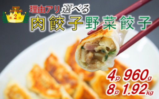 【訳あり】食べ比べ餃子セット（冷凍　肉・野菜餃子） ：4パック or 8パック