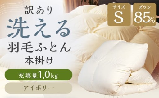 訳あり 節電対策 洗える羽毛ふとん シングル アイボリー