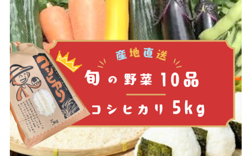 【数量限定】千葉・我孫子の農家直送コシヒカリ＆旬の野菜たっぷり10品