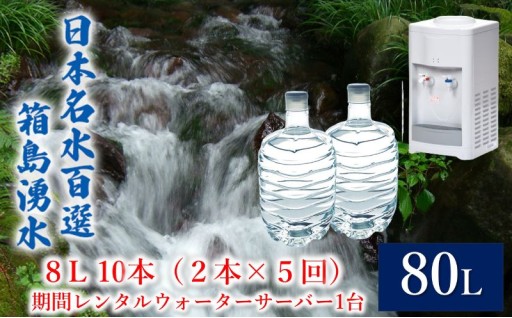 群馬の名水 箱島湧水 エア８L計10本（2本×5回）