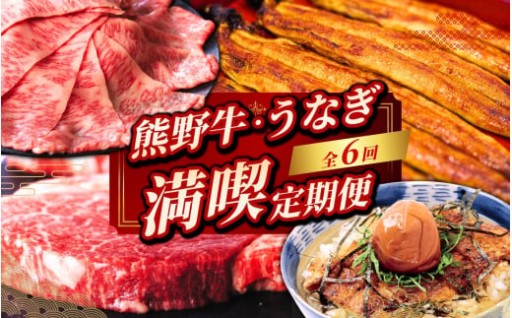【6カ月定期便】＼新登場／ 紀州の熊野牛とうなぎ 満喫定期便（ヒレステーキ ローススライス 鰻蒲焼き等） 