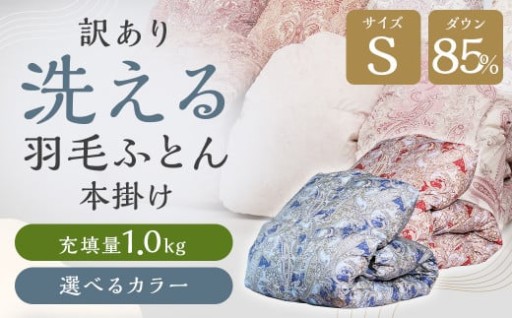 訳あり 節電対策 洗える羽毛ふとん シングル ピンク・ベージュ系 ブルー・グリーン系