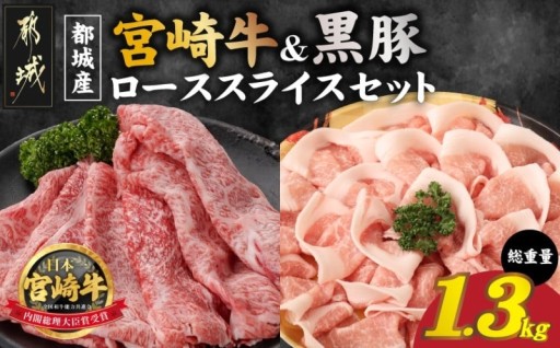 都城市より～宮崎牛&黒豚ローススライスセット