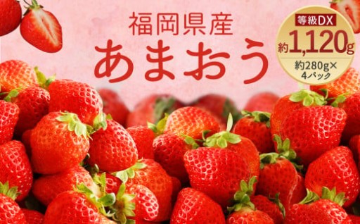 【先行予約】あまおう 等級DX 約1,120g 約280g×4