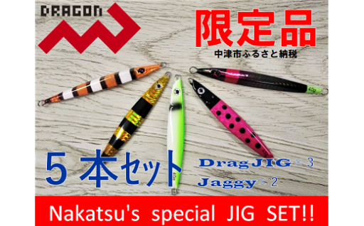 【Dragonシリーズ】中津市限定スペシャルジグセット 40g×5個 限定カラー 数量限定