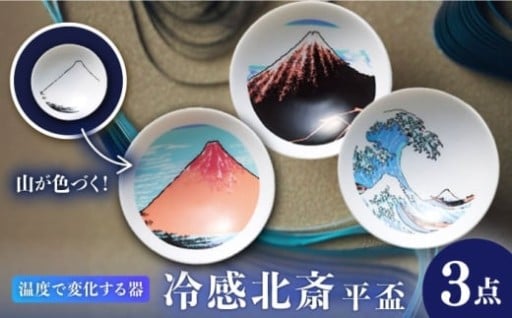 冷感北斎平盃3点セット - 美濃焼の魅力を堪能 -