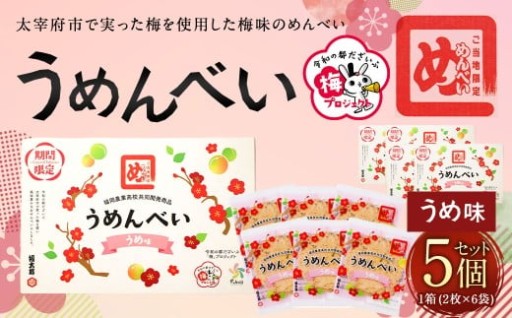 うめんべい うめ味 5個セット 合計60枚