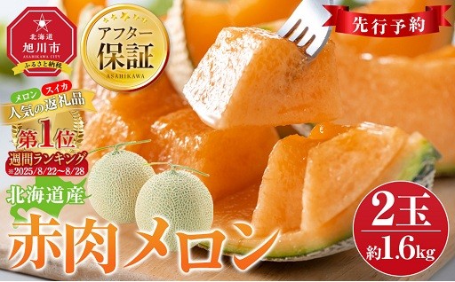 北海道産赤肉メロン約1.6kg×2玉
