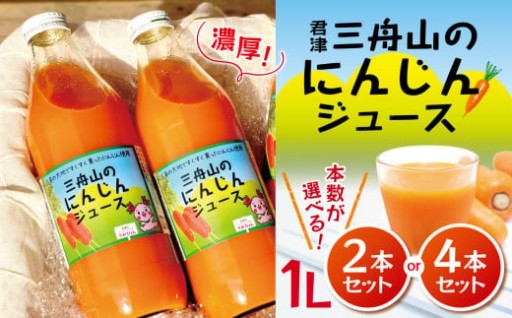 君津 三舟山 の にんじん ジュース 1L × 2本 or 4本 セット