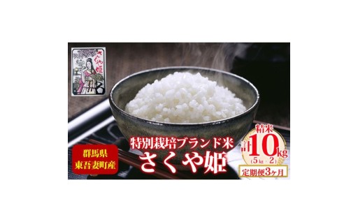 【定期便 3ヶ月】東吾妻町産 特別栽培ブランド米 さくや姫 10kg