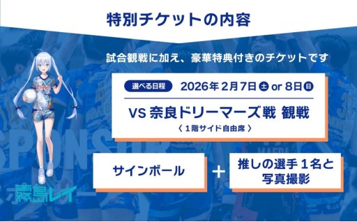 写真＆サインボール付き！プロバレー観戦体験 