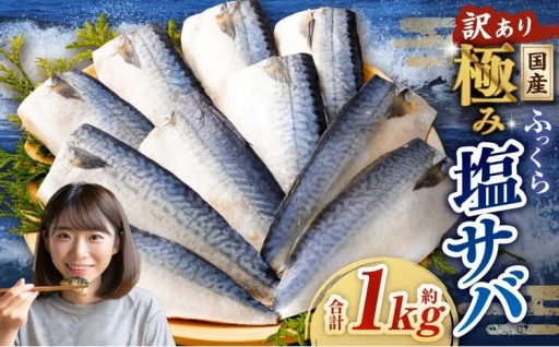 【訳あり】国産 ふっくら 極み塩サバ 計約1kg