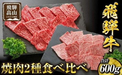 飛騨高山の誇り 飛騨牛焼肉 リブロース＆モモ合計600g 2～4人前