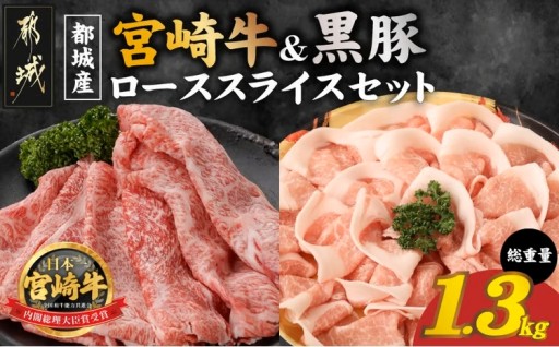 都城市より～宮崎牛&黒豚ローススライスセット