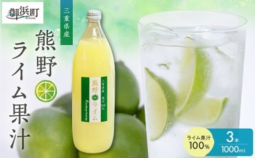 【🏃‍♂️まもなく受付終了💦】ブライトライフの熊野ライム果汁1000ml ３本セット🍸