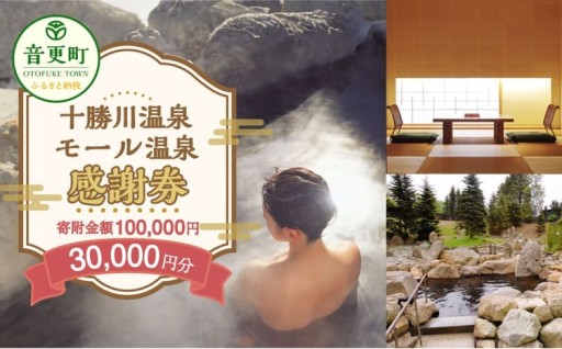 十勝川温泉モール温泉感謝券30,000円分【T-100000】