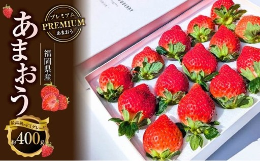 化粧箱入り プレミアムあまおう 約400g×1パック【ギフト・お祝い・贈答用】