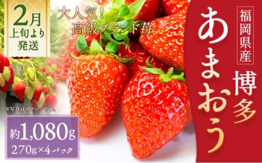 いちご「あまおう」 約270g×4パック 合計約1,080g