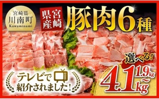 宮崎県産 豚肉 6種 1.9kg～4.1kg
