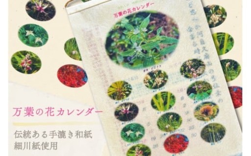令和8年版  万葉の花カレンダー（細川紙）