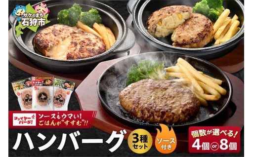 【北海道石狩市】ファイヤーバーグ ハンバーグ 3種セット🧀🍳