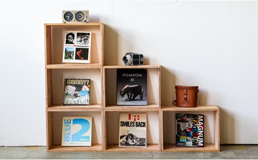 北海道育ちの木材を使用したキューブBOX