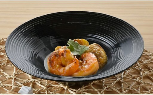 乃利陶窯 五臓六腑が喜ぶ黒曜石駒筋針彫多用鉢