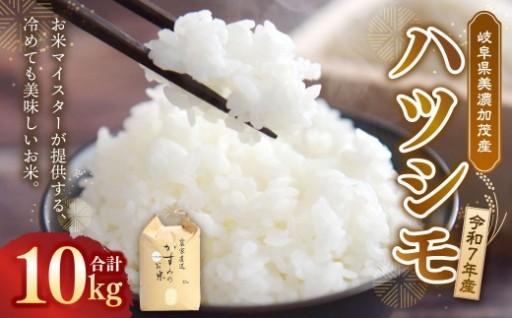 令和7年産 お米マイスターが提供 冷めても美味しい 岐阜県美濃加茂産 ハツシモ（10kg）