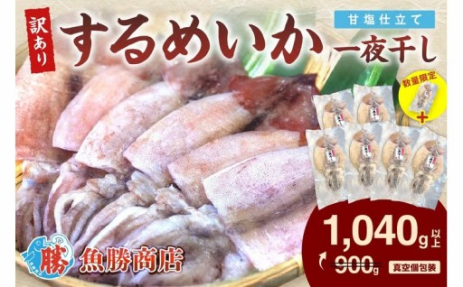 甘塩仕立ての🦑するめいか一夜干し🦑 +1枚増量！