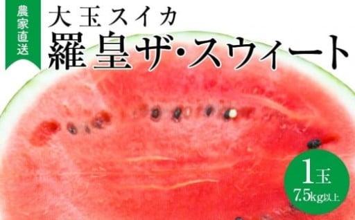 【2026年産先行予約】大玉スイカ『羅皇ザ・スウィート』（こちらの西瓜は大栄西瓜ではありません）