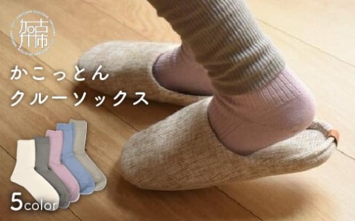 かこっとんクルーソックス（3サイズ5色カラバリ展開）【よりどり2足】