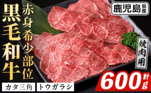 鹿児島県産 黒毛和牛 赤身希少部位セット焼肉用(計600g)