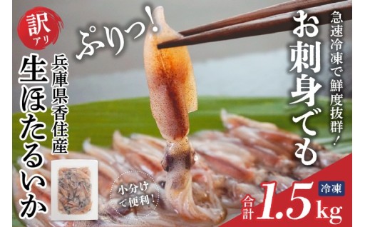 【訳ありでお得！】兵庫県香住産 生ほたるいか1.5kg（250g×6パック）✨🦑