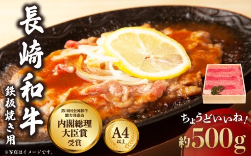 長崎和牛 ウデ・モモ スライス肉(焼肉・鉄板焼用) 500g【川下精肉店】[OAA001]