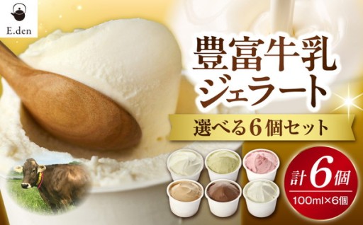 【選べるセット】E.den(エデン) 豊富牛乳ジェラート 100ml×6個セット🍧
