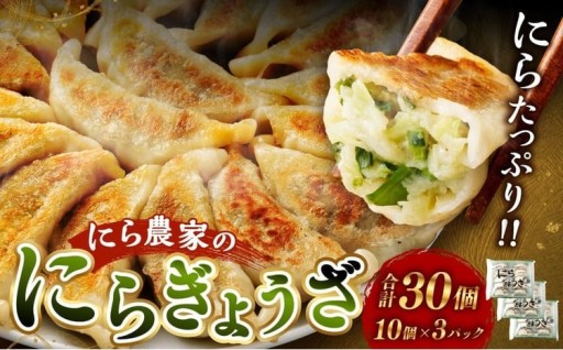 にら農家の『にらぎょうざ』 30個（約240g （10個）×3パック）