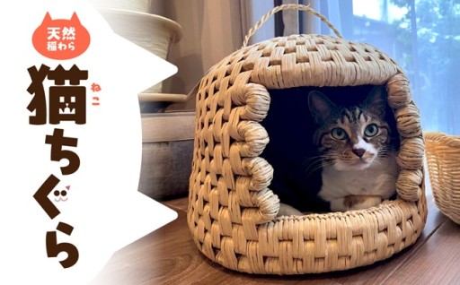🐱猫ちゃんの🏠天然稲わら🌾猫ちぐら🐱