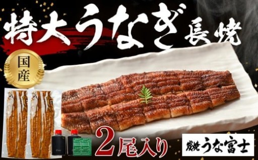 炭焼うな富士 国産特大うなぎ長焼二尾入り