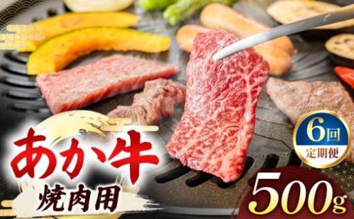 【 定期便6回 】あか牛 焼肉用 500g