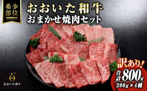 ＜訳あり＞ おおいた和牛 おまかせ 焼肉 セット (合計800g：200g×4種)