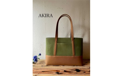 【マツコの知らない世界 で紹介されました！】大きなトートバッグ メンズショルダータイプ カーキ帆布×茶色