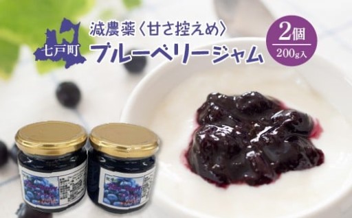 減農薬 甘さ控えめブルーベリージャム 200g×2個