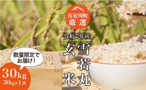 ＜令和7年産 雪若丸＞【玄米】 30kg ★数量限定★ 　真室川町