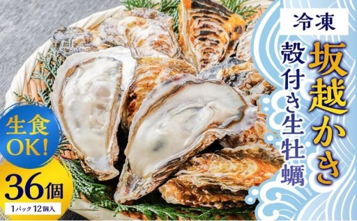 生食OK 坂越かき 殻付き生牡蠣 12個入り 3パック 計：36個 【冷凍】
